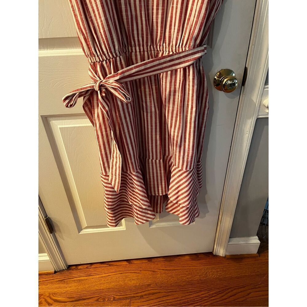 Julia Jordan Red & White Striped Sleeveless Tie Belted Tiered Dress sz 24W NWOT - Picture 6 of 8